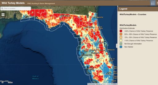 FWC 2016 Florida Turkey Population Map | Bull Creek Outfitters